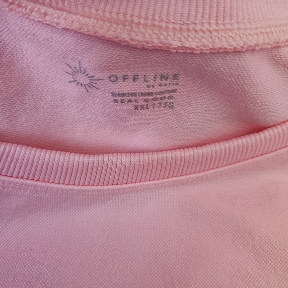 Offline by Aerie Strawberry Mist Sidewalk Seamless Cropped T-shirt Size XXL - Picture 8 of 12